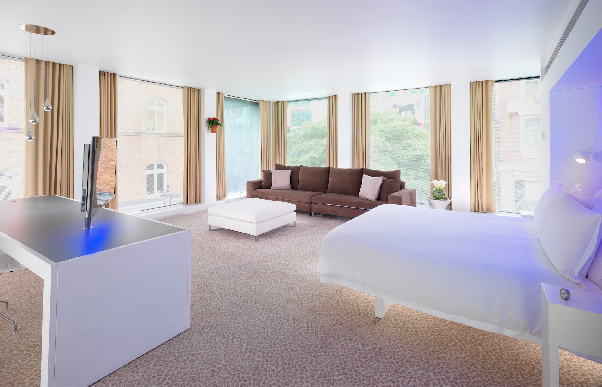 two beds in hotel room