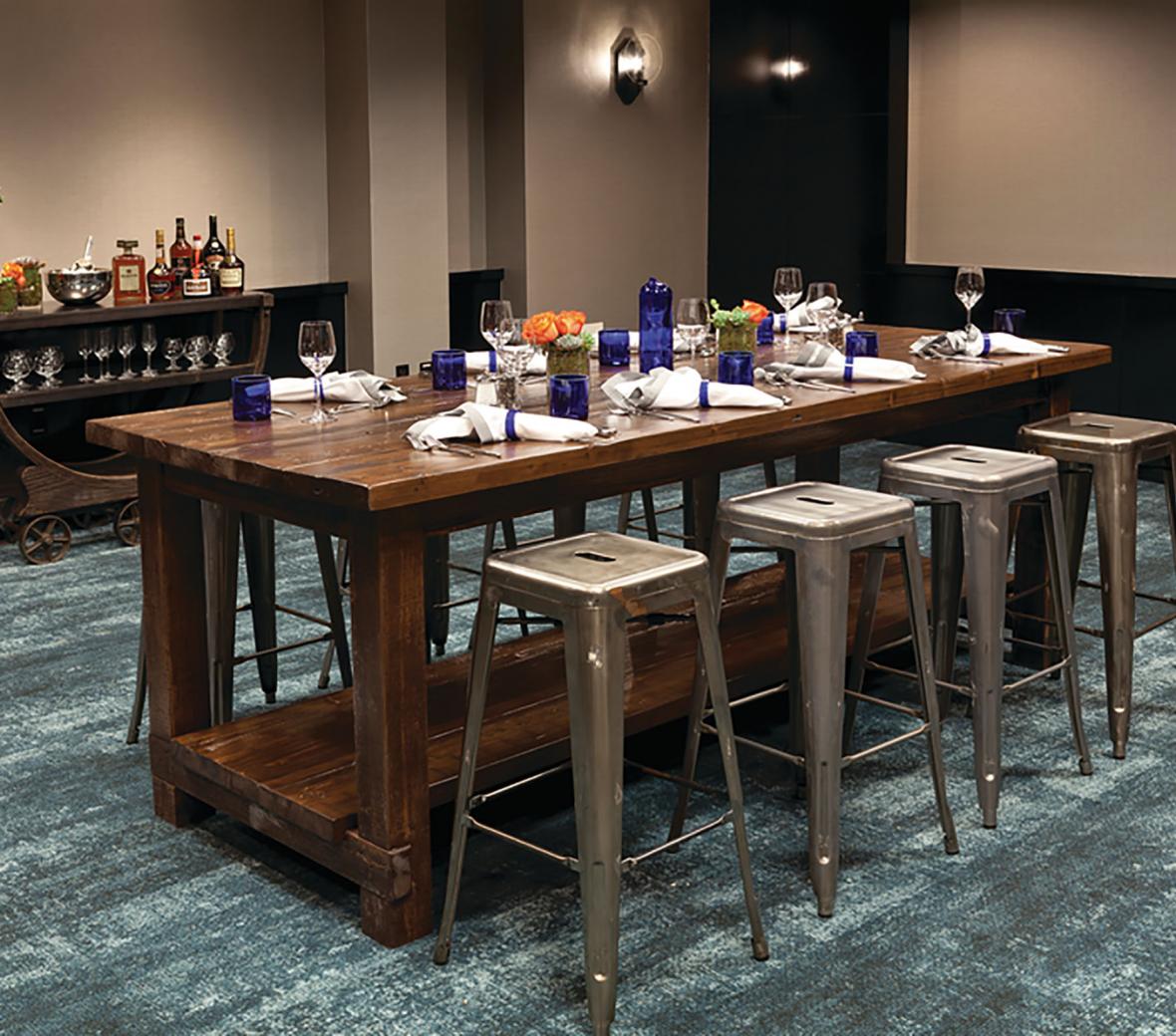 Hightop table set up for event