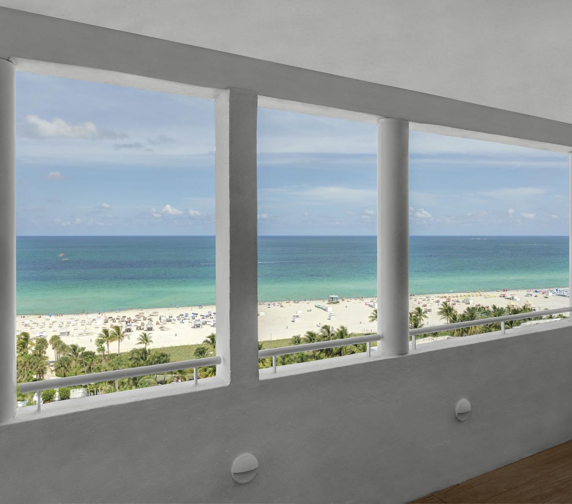 Beach and ocean view from balcony