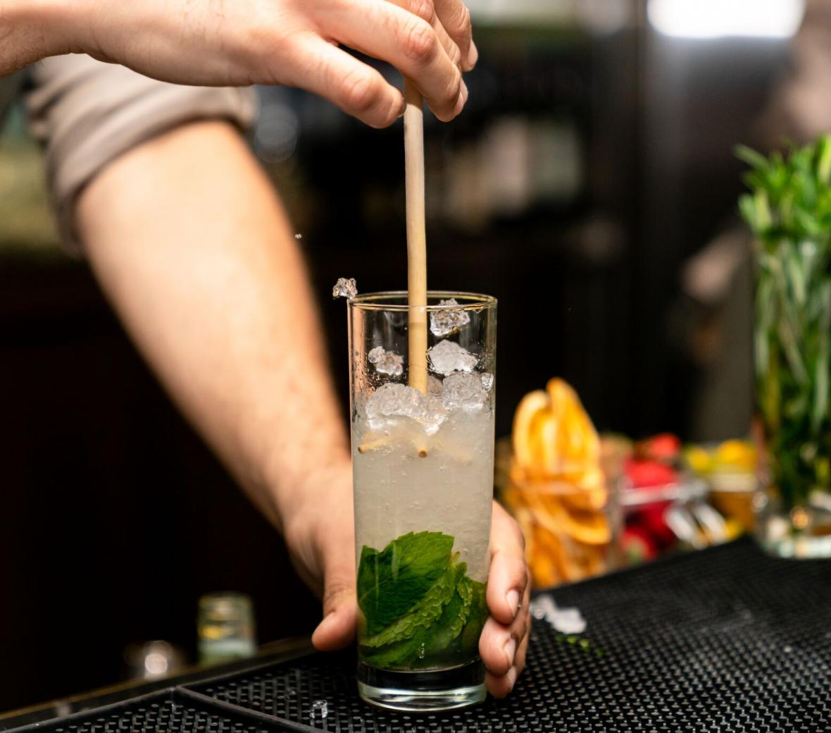 a mixed drink