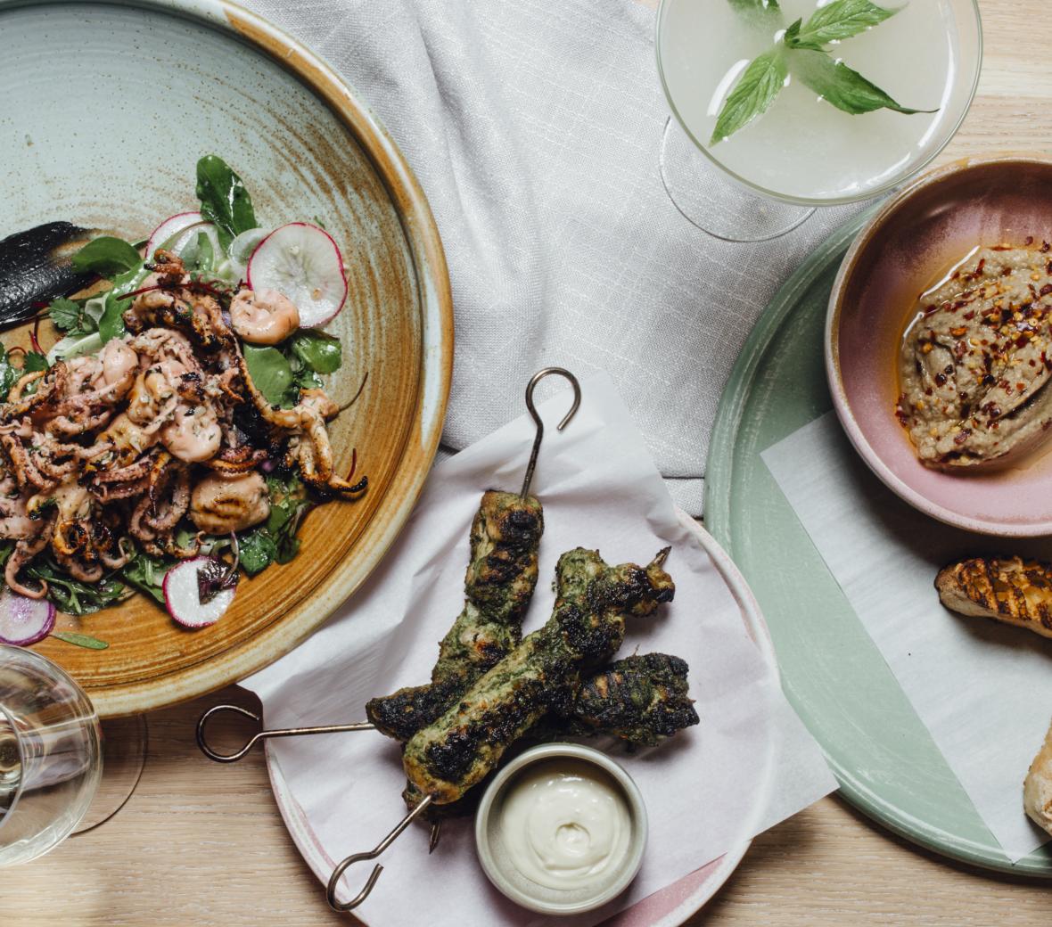 Photo of prepared plates of food.