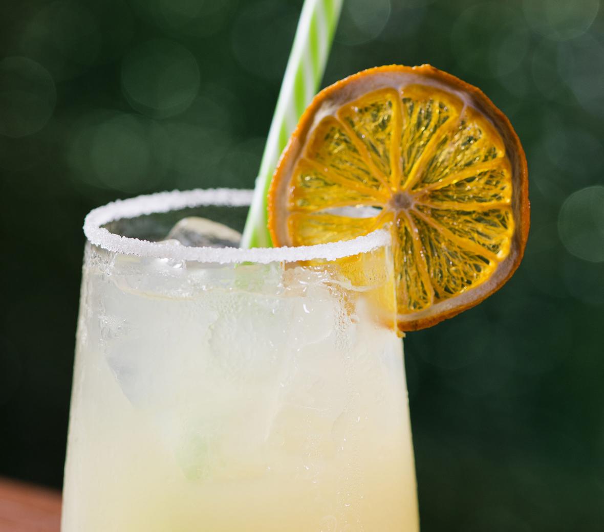 cocktail with candied lemon