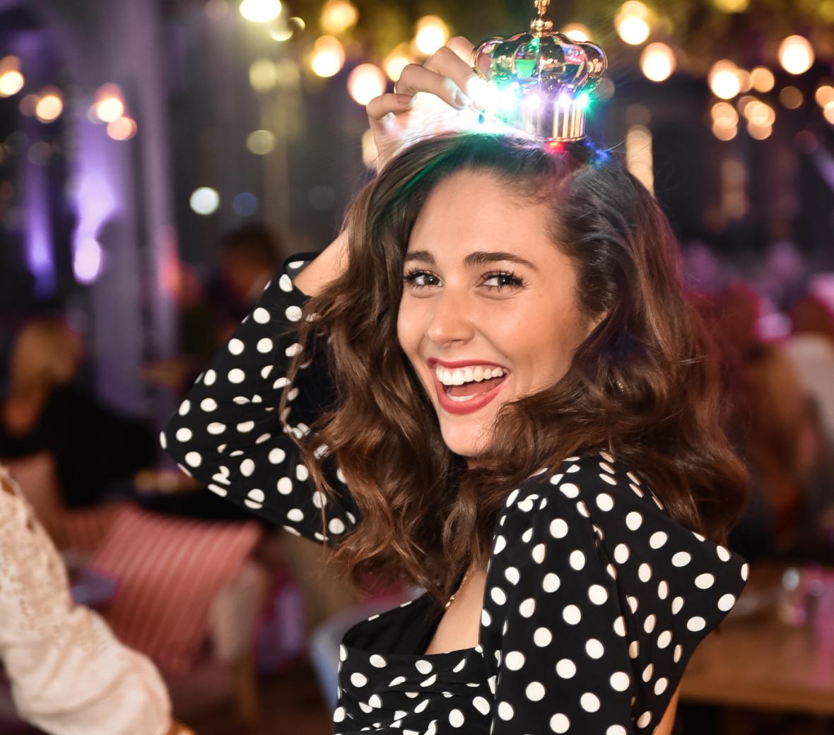 Image of a woman celebrating her birthday.