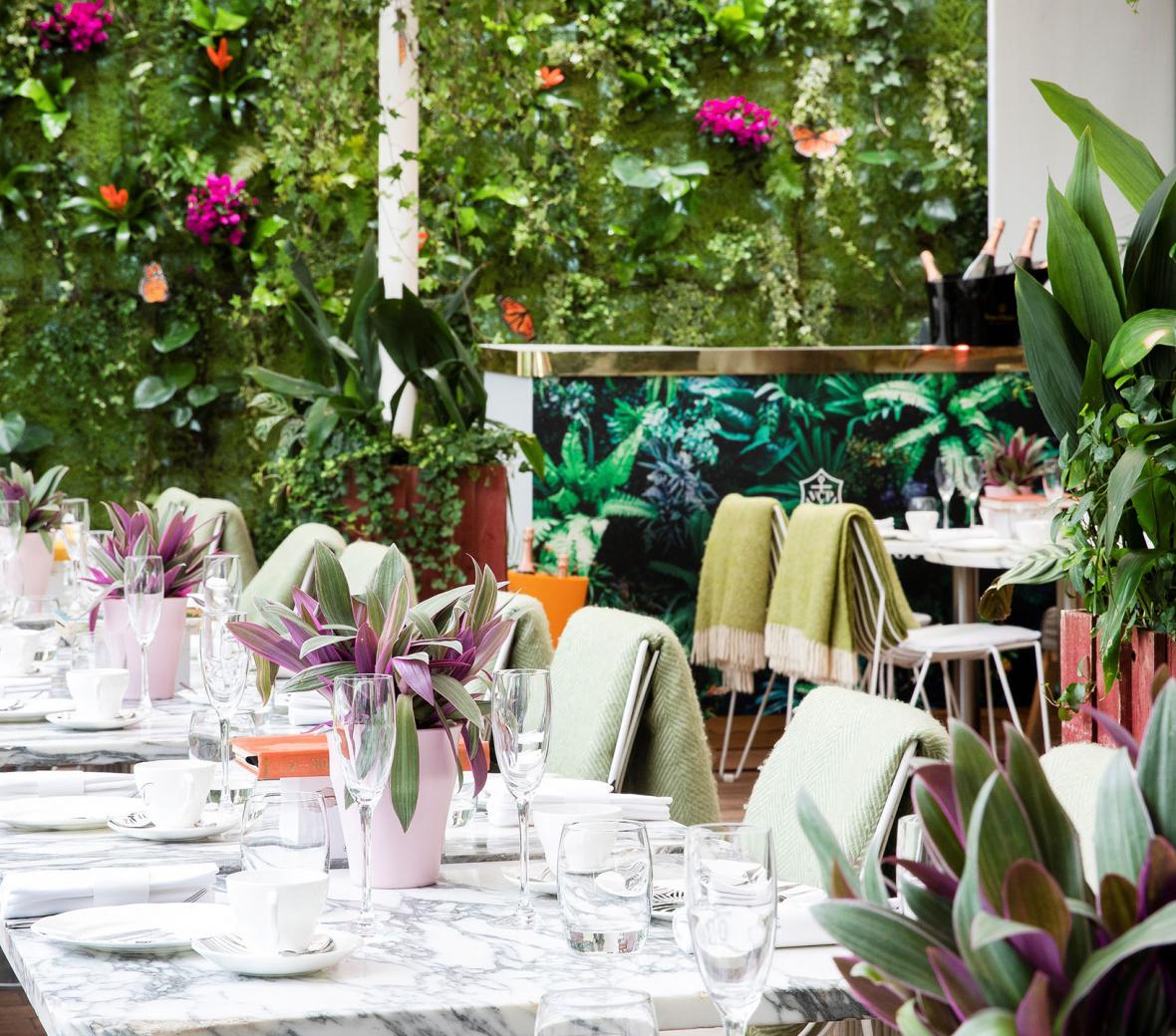 Sanderson courtyard garden dining tables