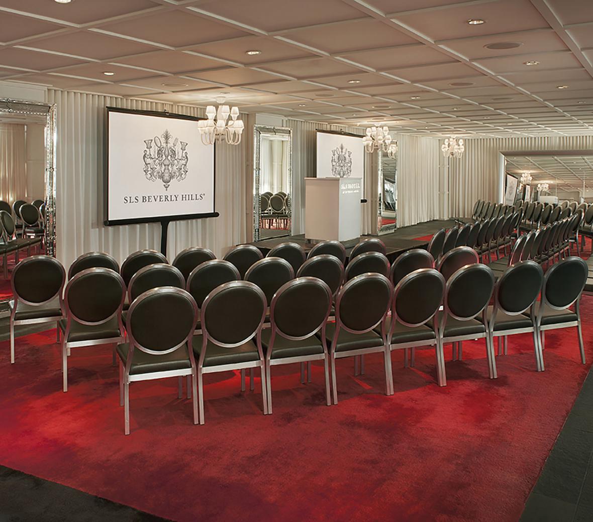 garden room set up for meeting