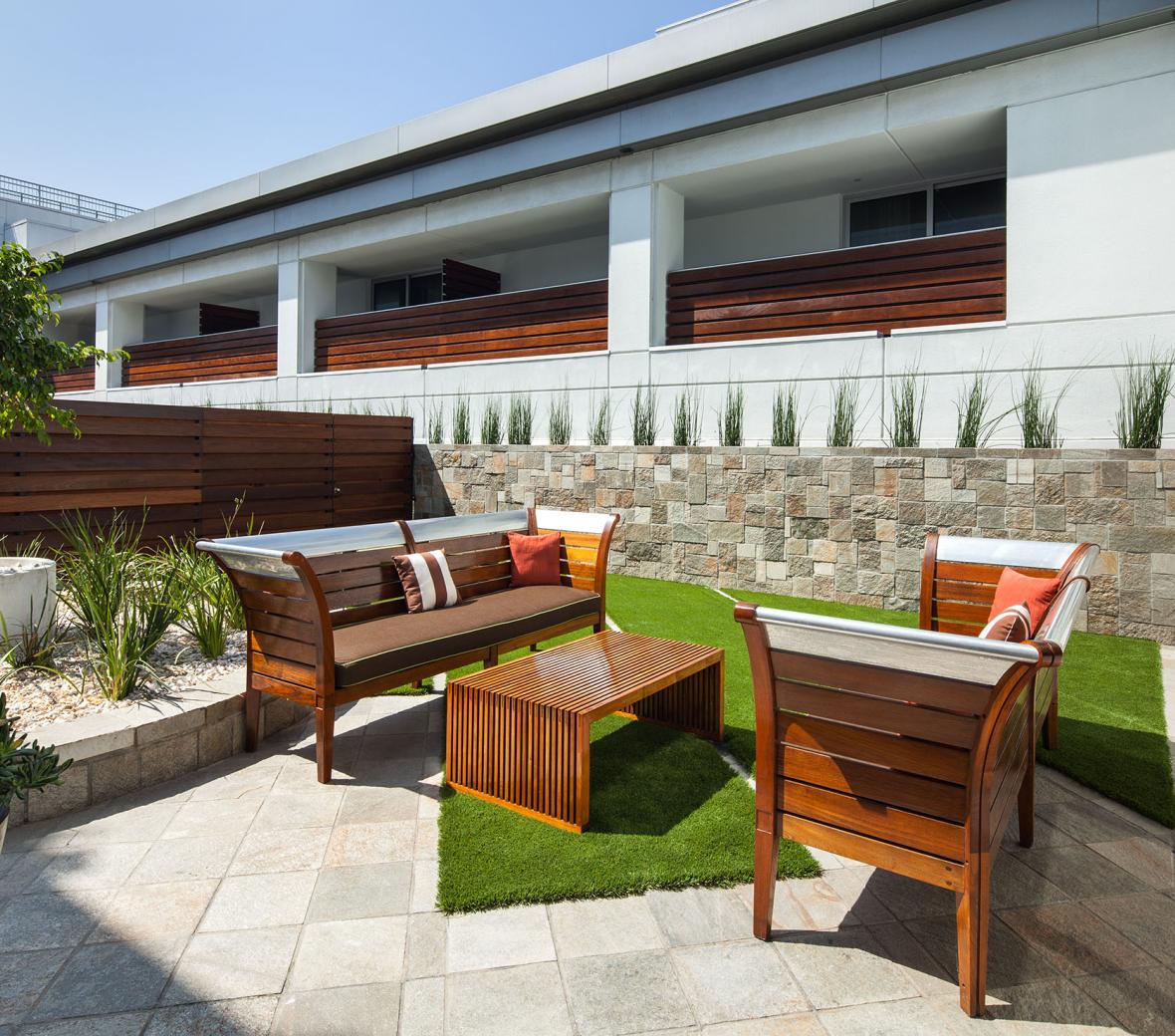 hotel terrace sitting area