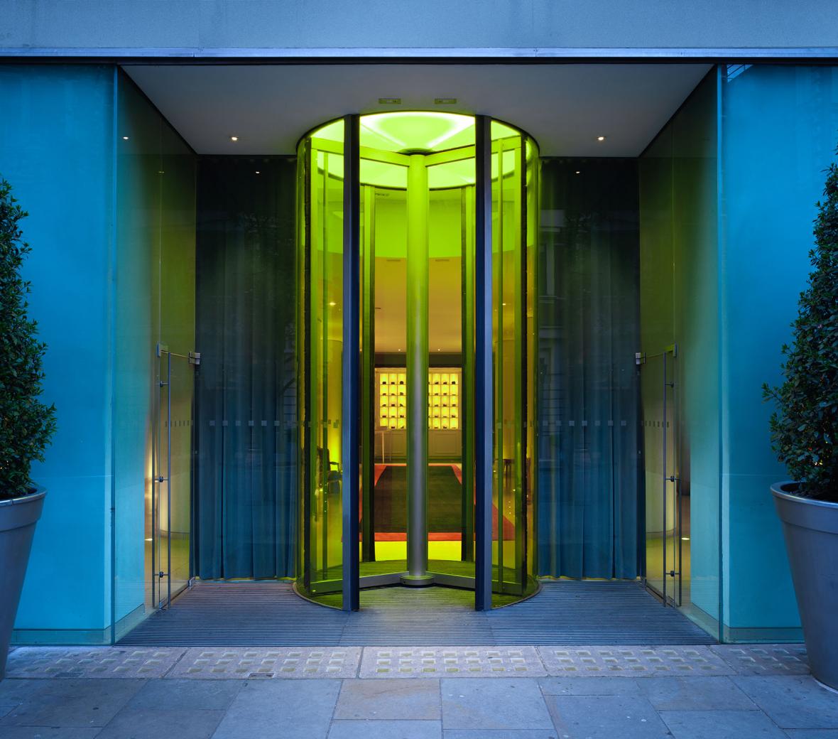 revolving door entrance to St Martins Lane hotel