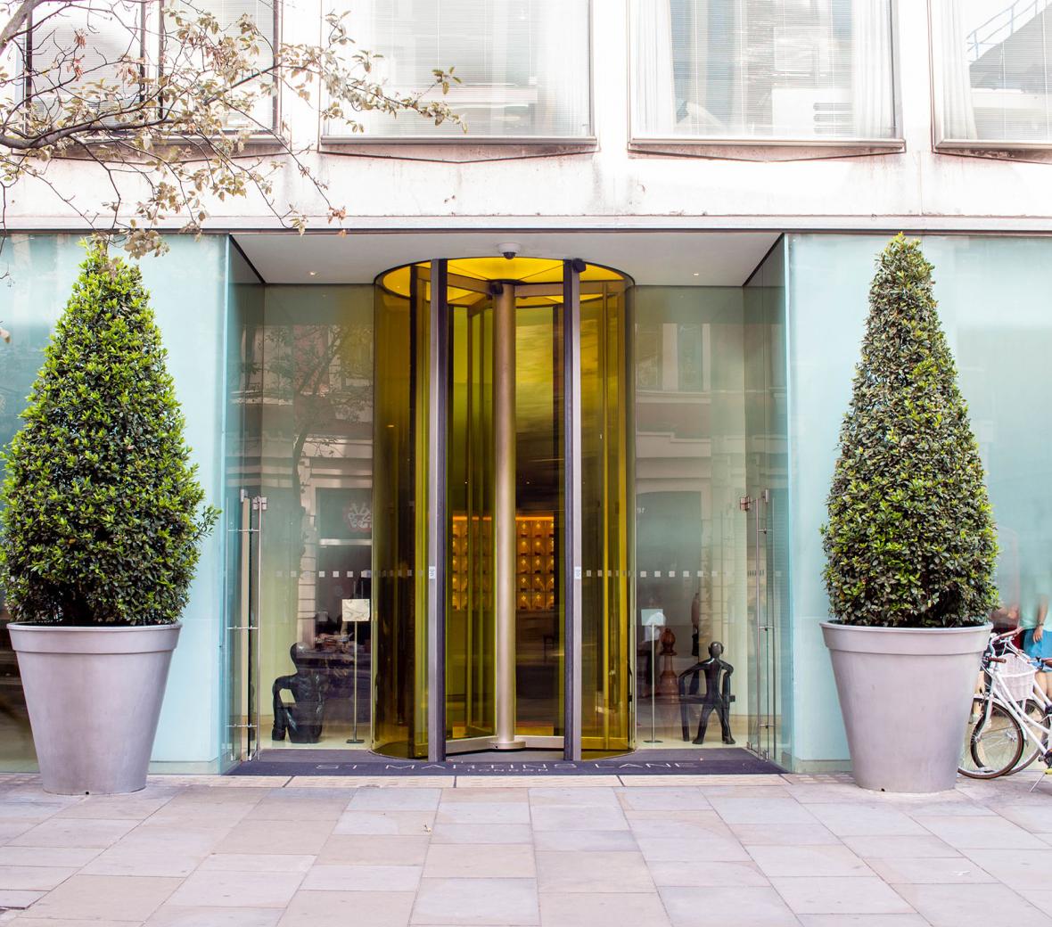 revolving door entrance to St Martins Lane hotel