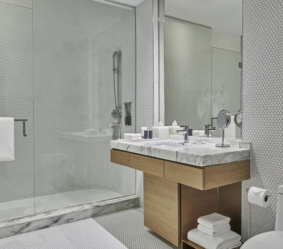 sls lux two bedroom suite bathroom
