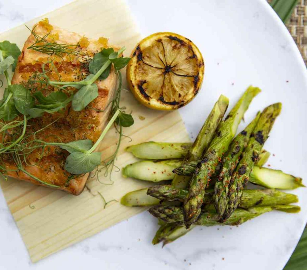 salmon and asparagus
