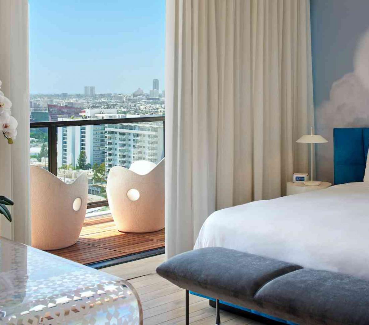 open balcony views near bed