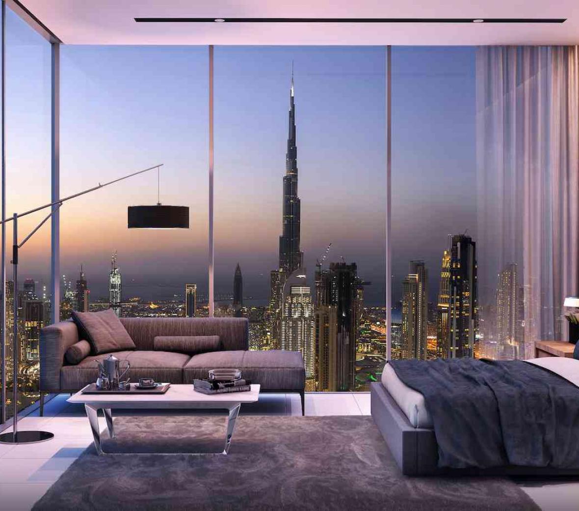 loft room with floor to ceiling windows