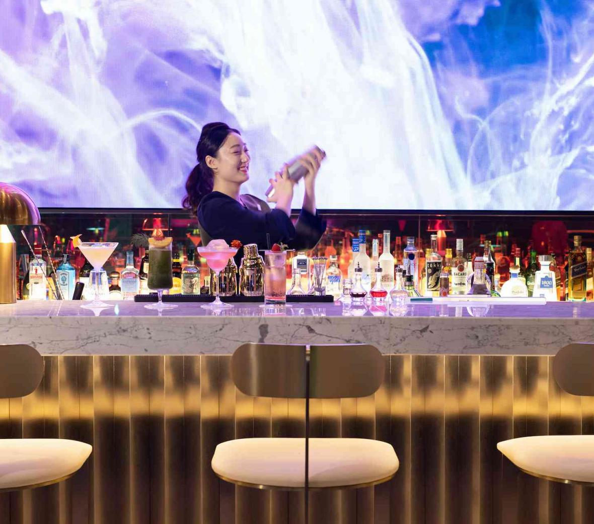 Bartender making a drink