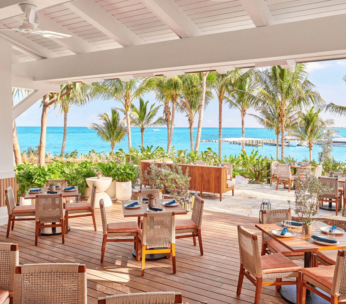 outdoor restaurant overlooking the ocean