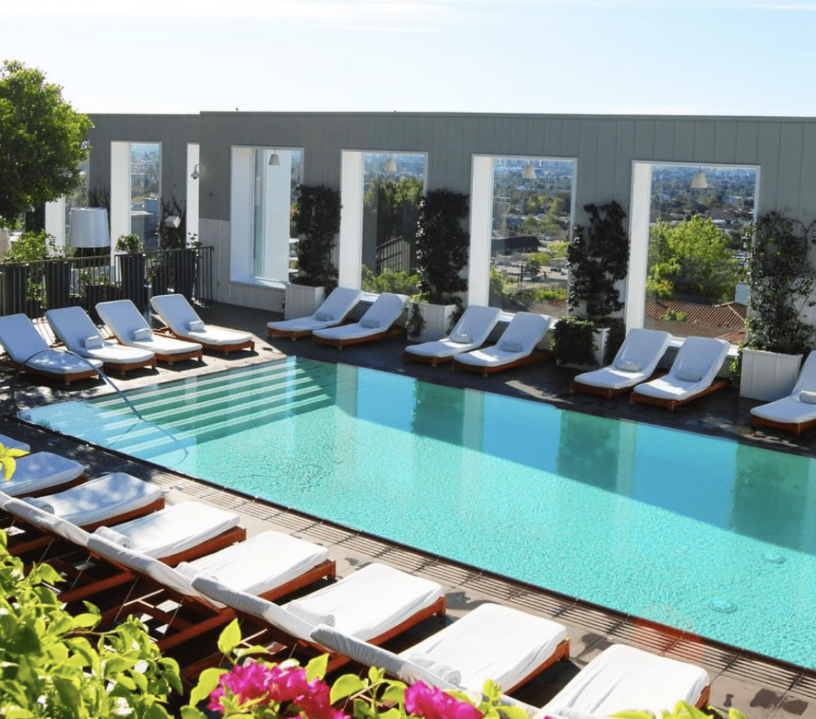 Aerial shot of the Skybar pool