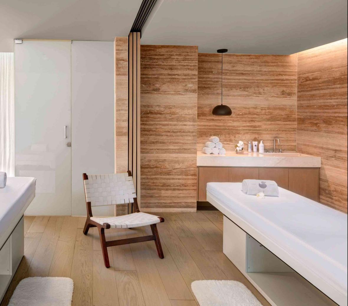 Room with two massage tables