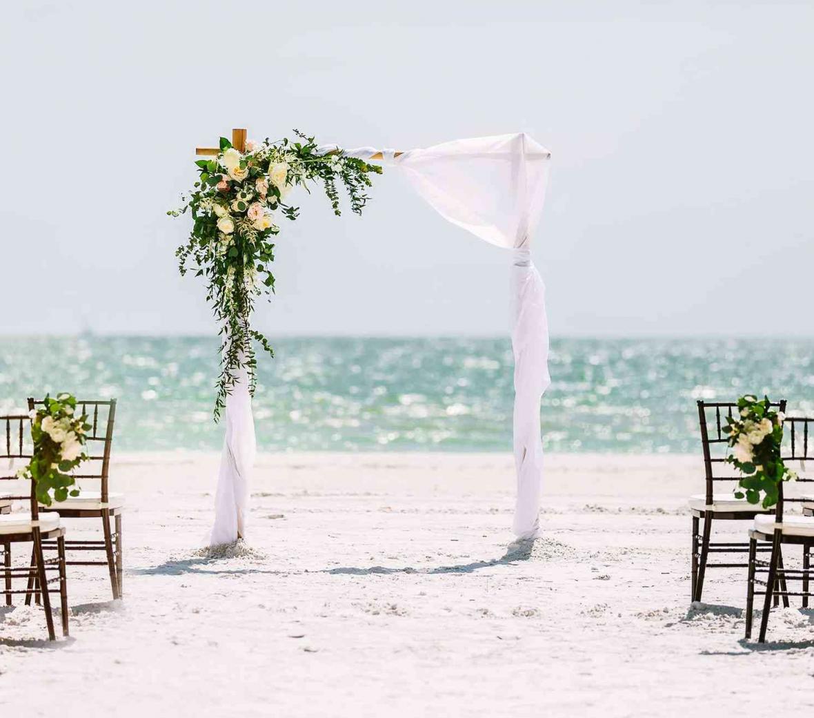 Decorated gazebo on a beach