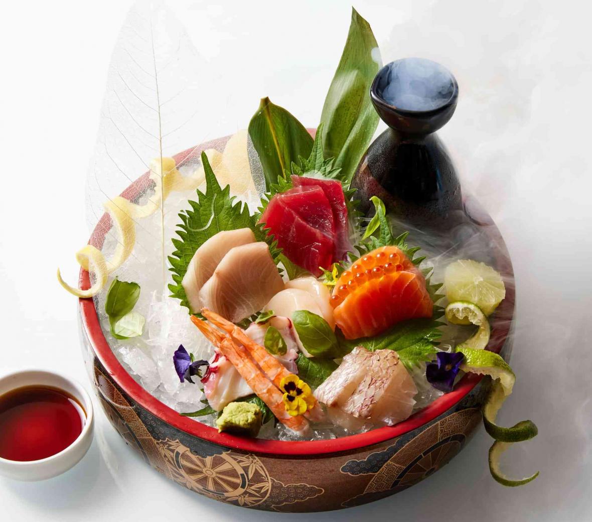 Fresh seafood on ice