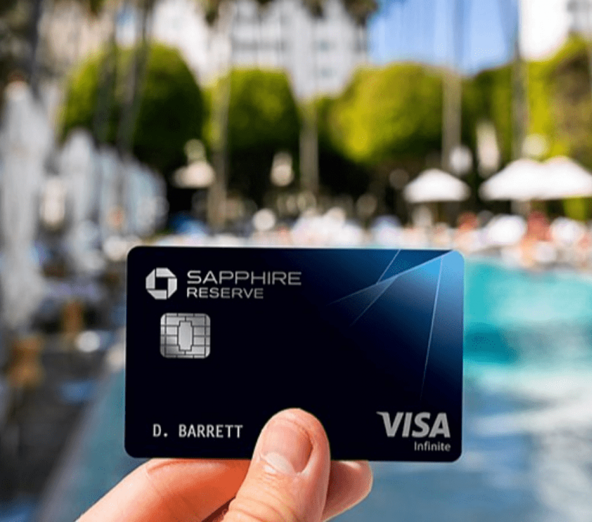 someone holding up a Chase Sapphire card
