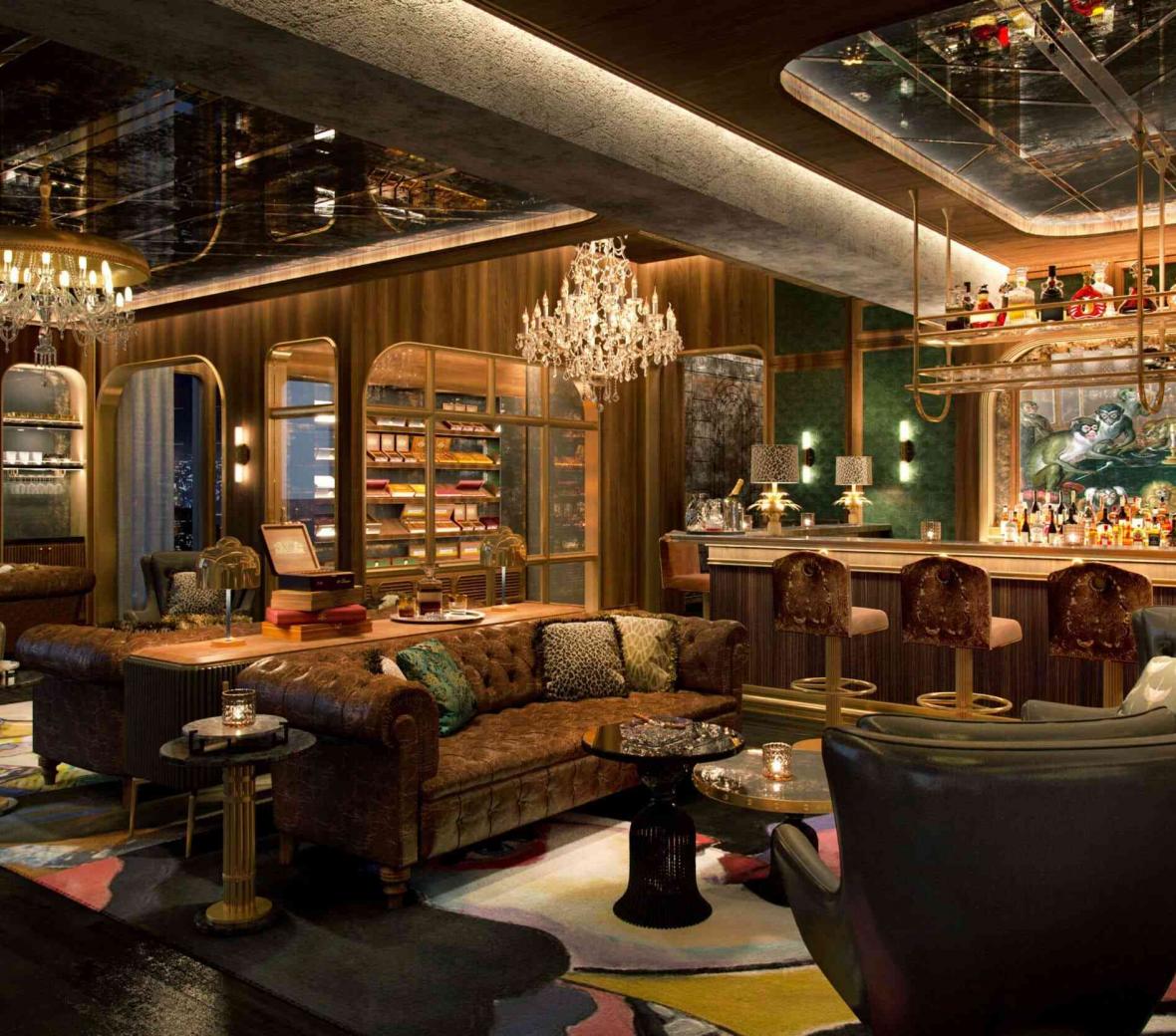 bar area at smoke and mirrors