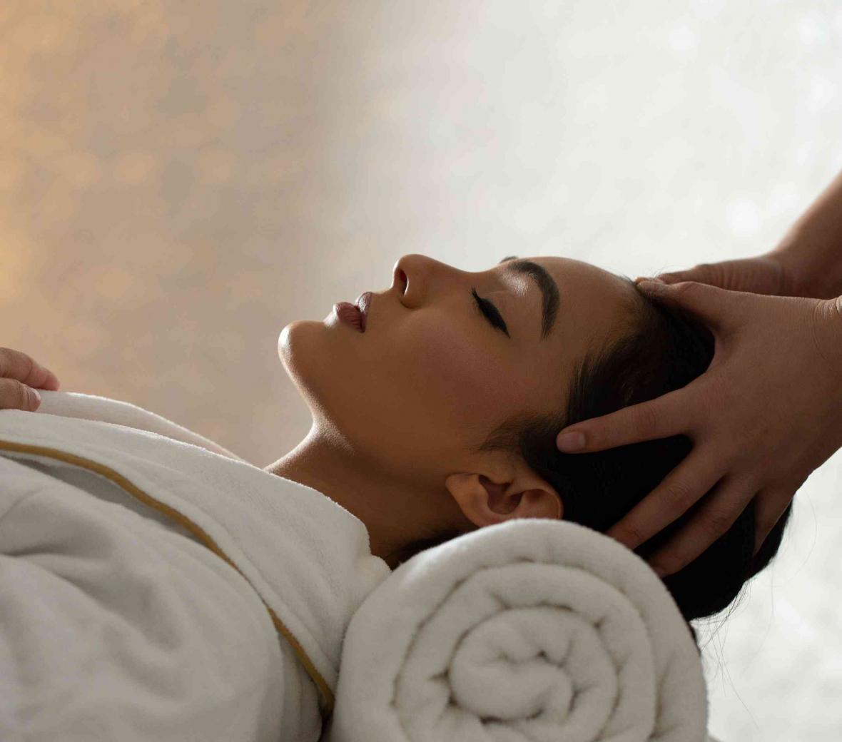 Woman at a spa getting a massage