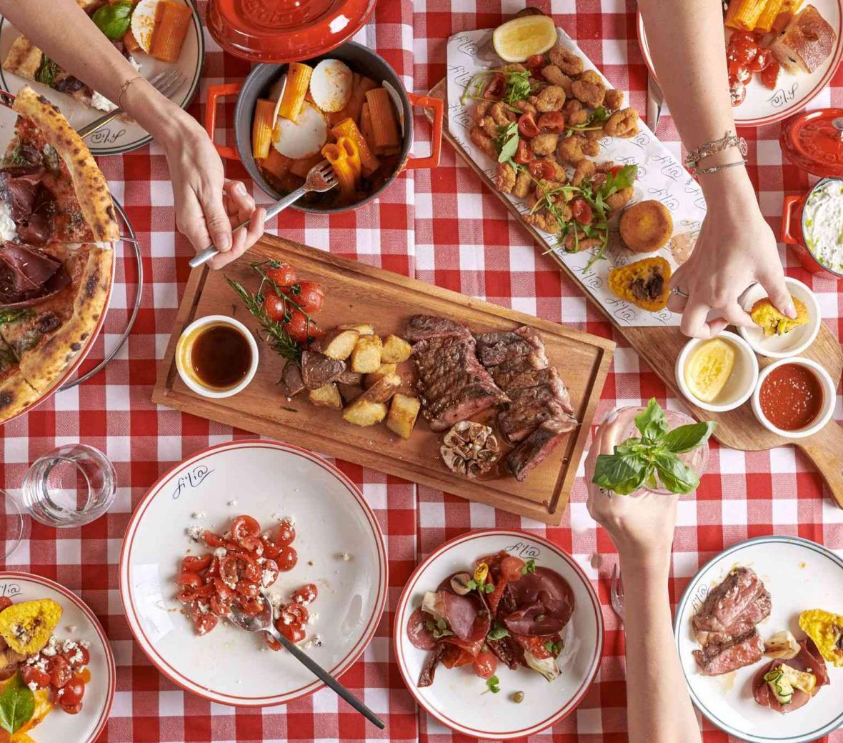 An overview of SLS Dubai's Fi'lia Brunch spread