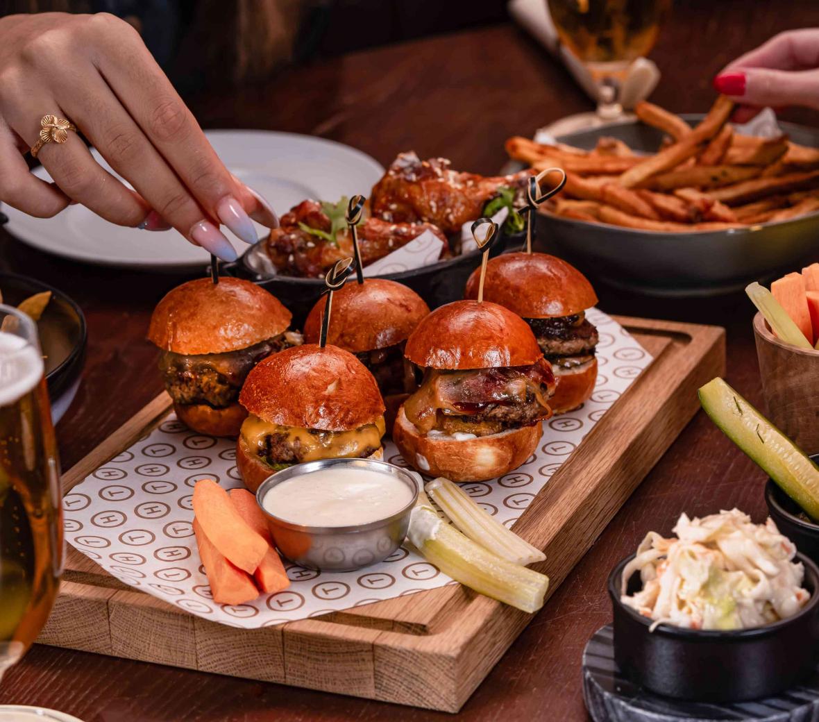 sliders on a table