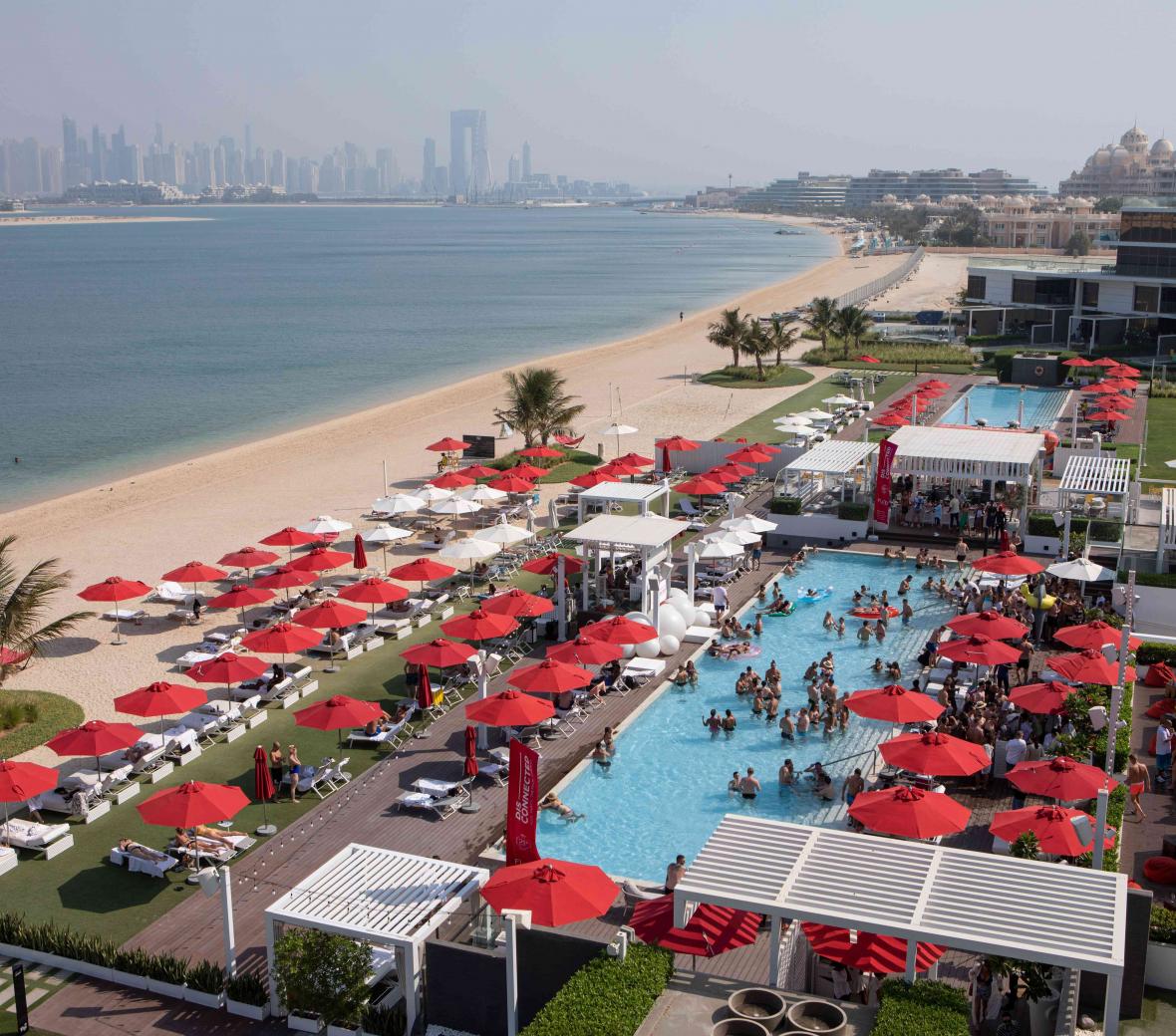Fluid Club aerial shot at Th8 Dubai
