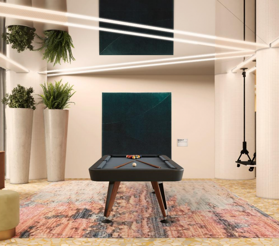 Pool table in Mondrian Mexico City Condesa