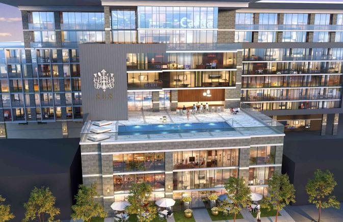 Exterior render of a hotel