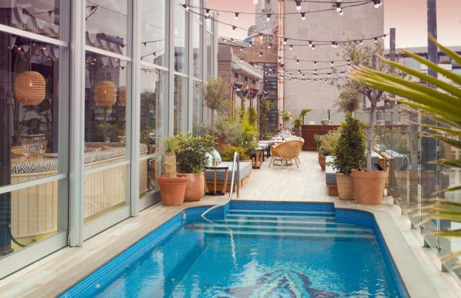 rooftop pool at Mondrian Shoreditch