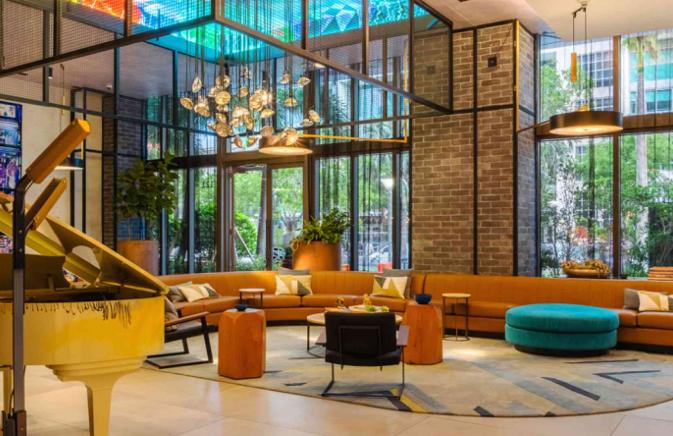 Lobby area of Hyde Midtown Miami Hotel