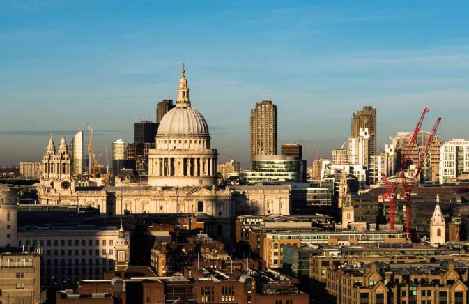Cityscape of the Old Bailey in London
