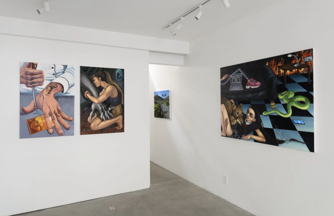 art gallery with paintings on the wall