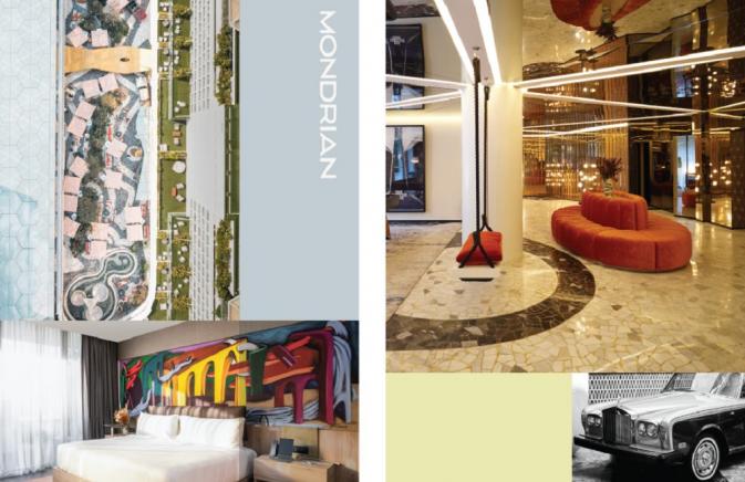 a collage of multiple image from Mondrian Mexico City Condesa. 