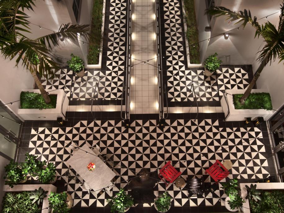 Redbury lobby with tiled floor