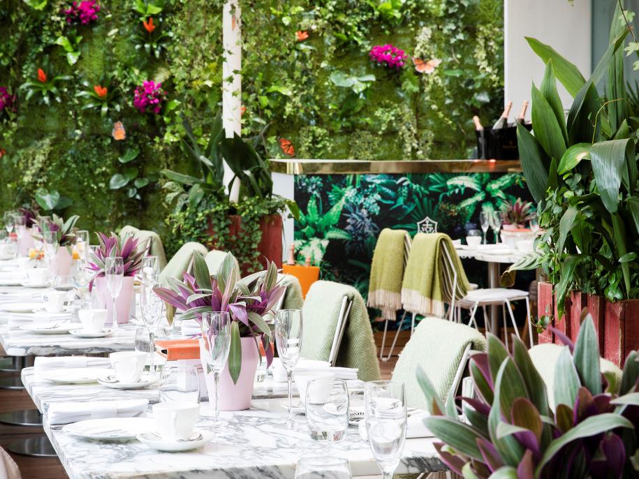 Sanderson courtyard garden dining tables