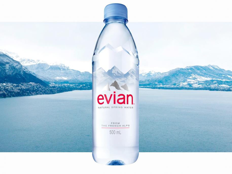 Evian water bottle