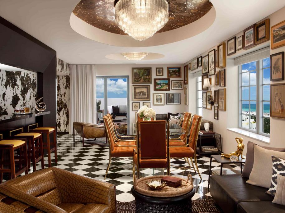 SLS South Beach Tower Penthouse Living Area