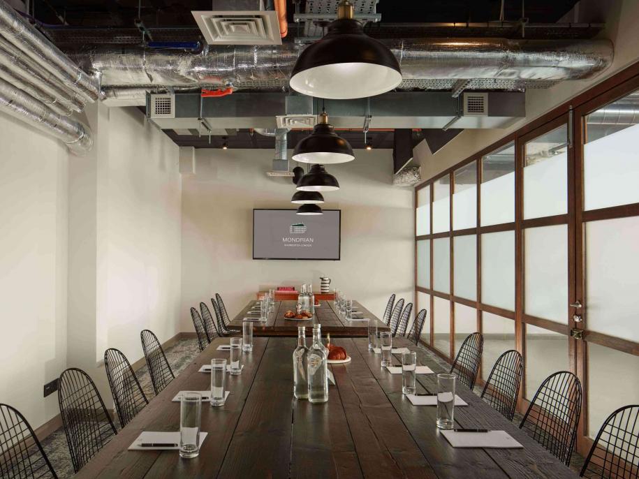 Meeting room with long table