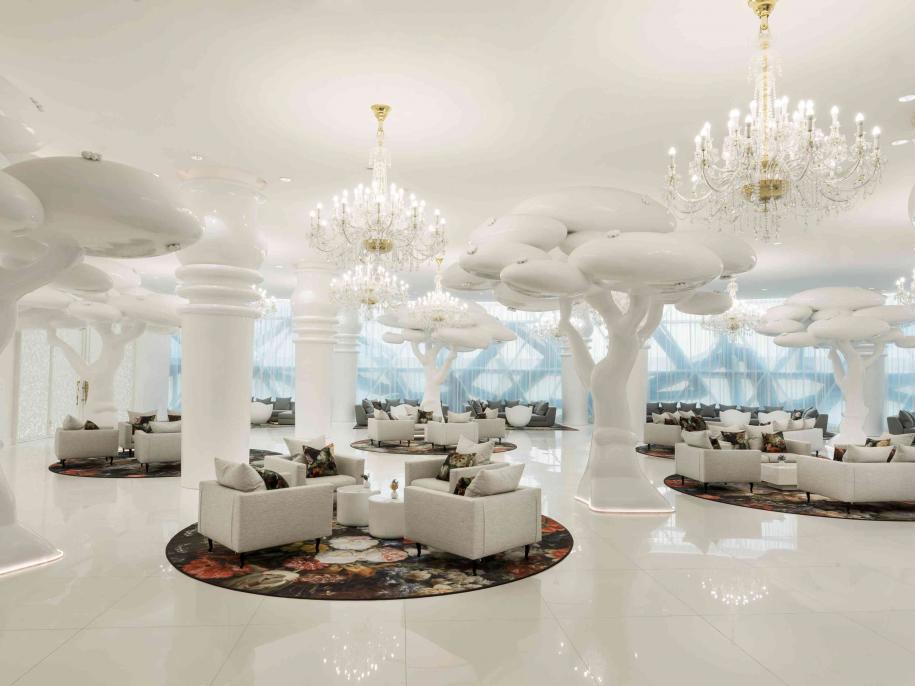 The lobby at Mondrian Doha