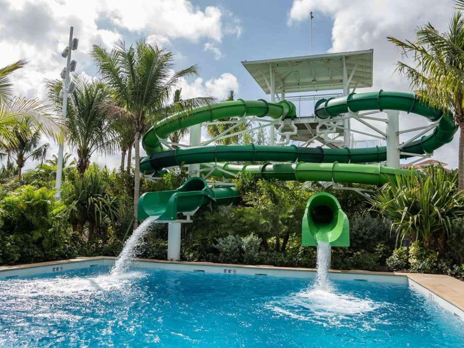 two green waterslides