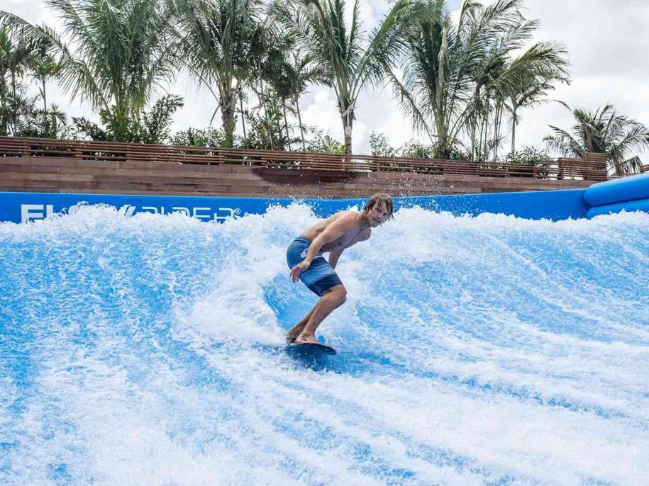 a man surfing