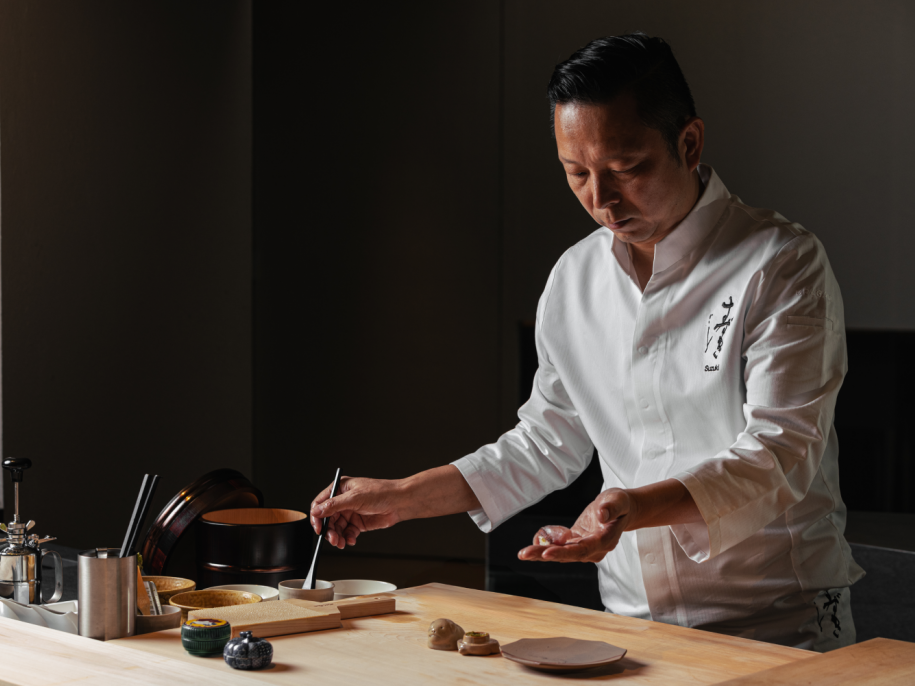 Chef prepping a meal