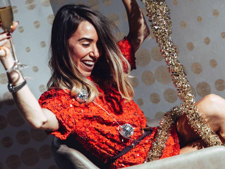 Happy woman on swing