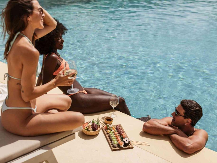 People having fun at pool 