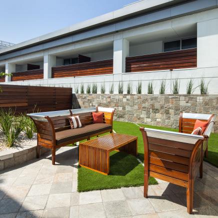 hotel terrace sitting area