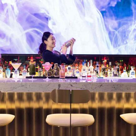 Bartender making a drink