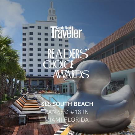 Readers Choice Award Logo on image of SLS South Beach pool