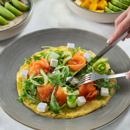 salad on top of eggs
